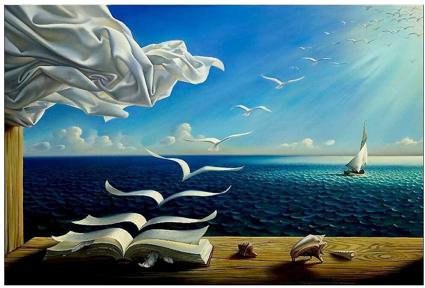 Amazon.com: Salvador Dali Wall Art Dalí Wave Book Framed Painting